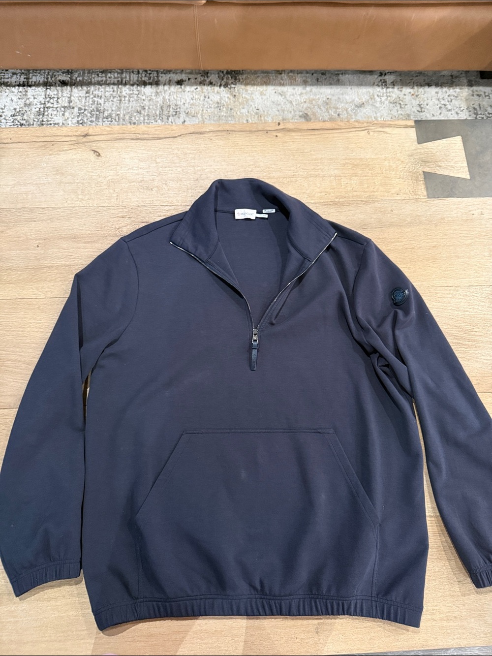 Moncler Navy Half-Zip Lightweight Pullover